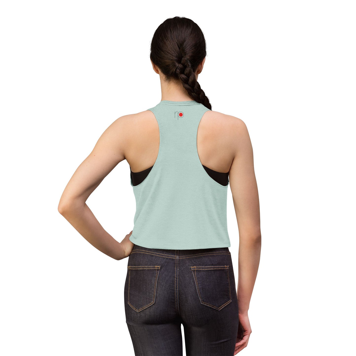 Happy Good Day Crop Top — Pink Balloon Text Graphic